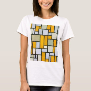 Camiseta Composição Amarelo e Cinzas, Mondrian