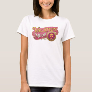 Camiseta Composição artística MODO FÉRIAS LIGADO em rosa ou