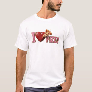 Camiseta Composição Artística Rosa Deslumbrante EU AMO PIZZ