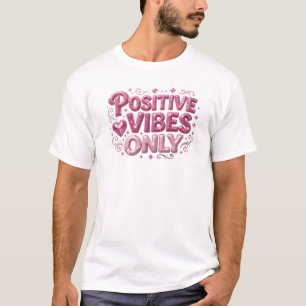 Camiseta Composição artística Vibrações Positivas Rosa na M