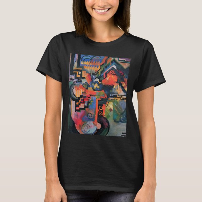 Camiseta Composição Colorida de August Macke, Arte Antiga (Frente)