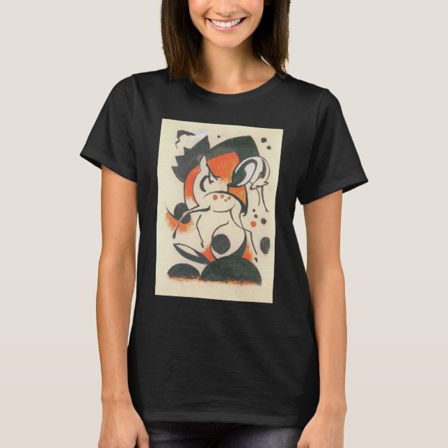 Camiseta Composição com Two Deer por Franz Marc (Frente)