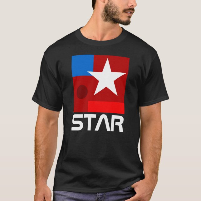 Camiseta Composição de abstrato White Star (Frente)