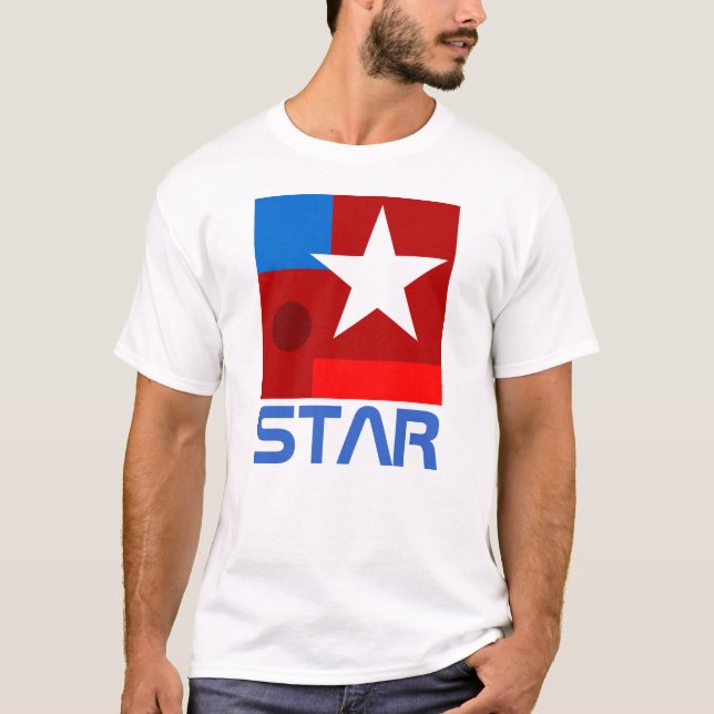 Camiseta Composição de abstrato White Star (Frente)