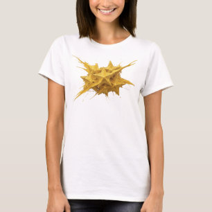 Camiseta Composição de Arte de Estrelas Abstratas em Ouro E