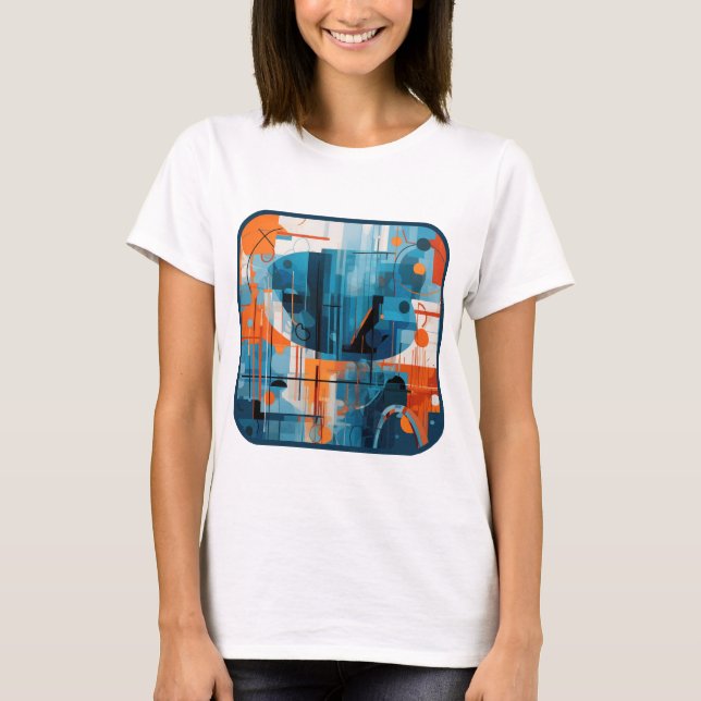 Camiseta composição de formas geométricas de abstrato (Frente)