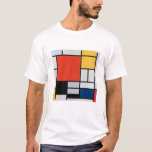 Camiseta Composição de Mondrian Vermelho, Amarelo, Azul, Pr<br><div class="desc">Composição com vermelho, amarelo, azul e preto por Piet Mondrian (1921)</div>