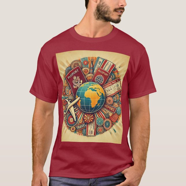 Camiseta Composição do globo em viagem (Frente)