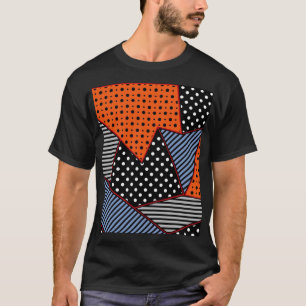 Camiseta Composição Geométrica abstrato: Padrão Azul Laranj