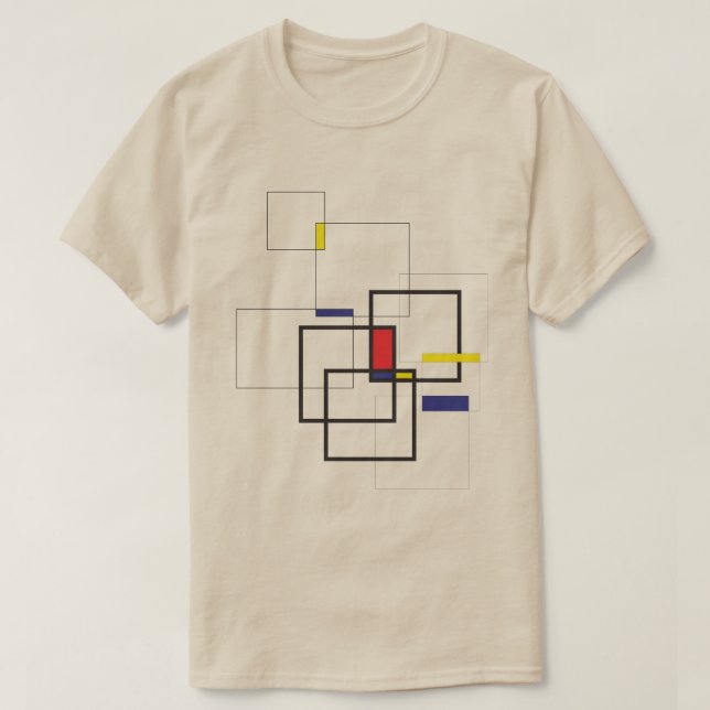Camiseta Composição Geométrica Inspirada em Mondrian (Frente do Design)