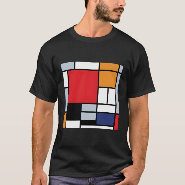 Camiseta Composição Piet Mondrian Com Grande Mod De Plano V (Frente)