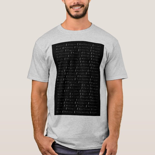 Camiseta Compositores de música clássica (Frente)