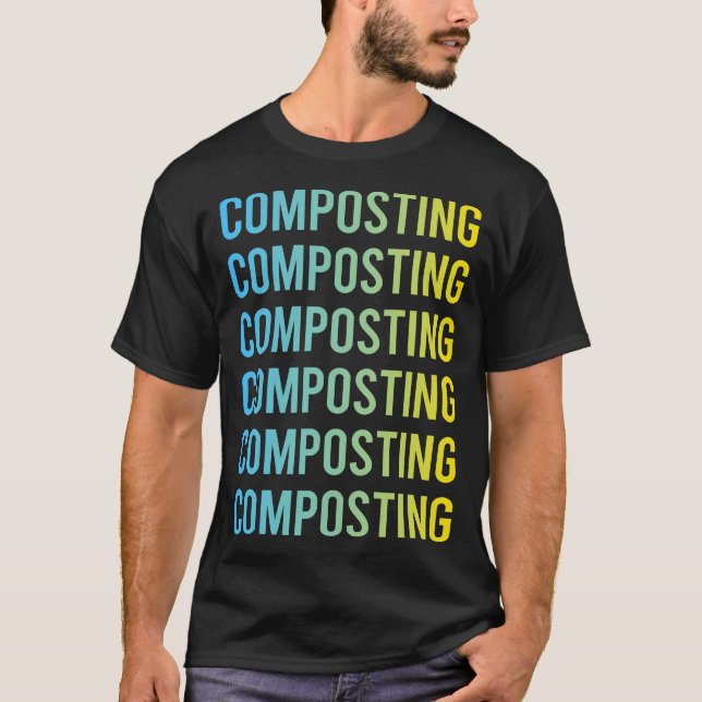 Camiseta Compostagem Amarela Azul Composto Composteira (Frente)