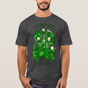 Camiseta Composte seus inimigos Engraçado Gótico de jardina