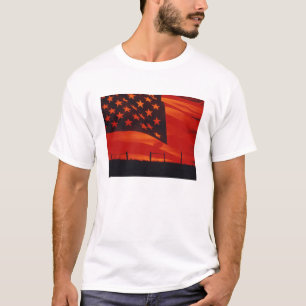 Camiseta Composto de Digitas da bandeira americana
