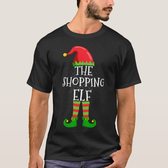 Camiseta Comprando A Família Elf Correspondendo O Grupo De  (Frente)