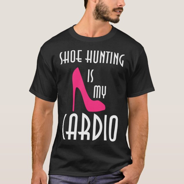 Camiseta Comprando Cardio de caça ao Calçado (Frente)