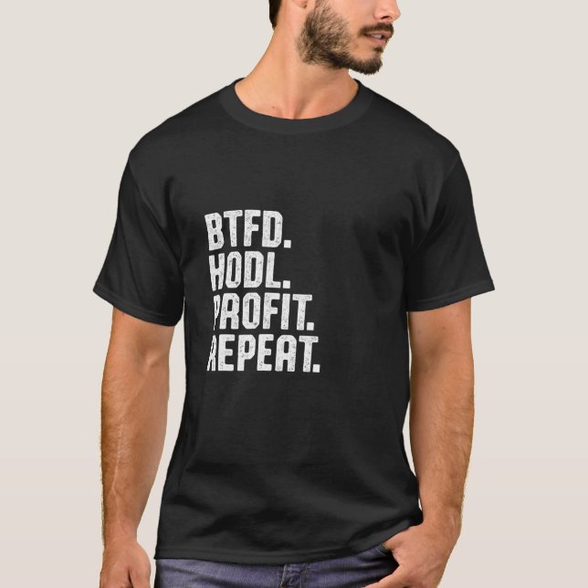 Camiseta Comprar A Queda Lucrar Repetir Comprar A Queda Bit (Frente)