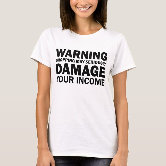 Camiseta Comprar Advertência Pode Danificar Seriamente Sua  (Frente)
