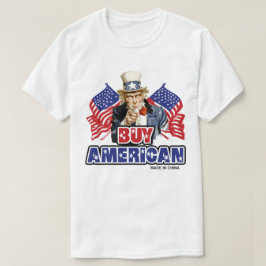 Camiseta Comprar Americano ( Made In China ) - Piada Engraç