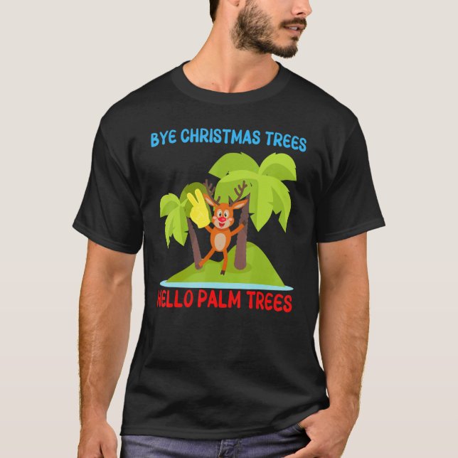 Camiseta Comprar Árvore de Natal Olá Palm Tres Papais noeis (Frente)