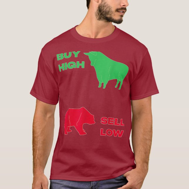 Camiseta Comprar de venda alta e baixa negociação de ações  (Frente)