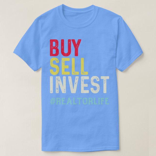 Camiseta Comprar sell investFunny Real Estate Agent Gift Id (Frente do Design)