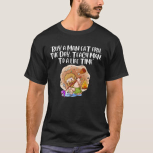 CAMISETA COMPRAR UM HOMEM COME PEIXE, O DIA, ENSINA O HOMEM