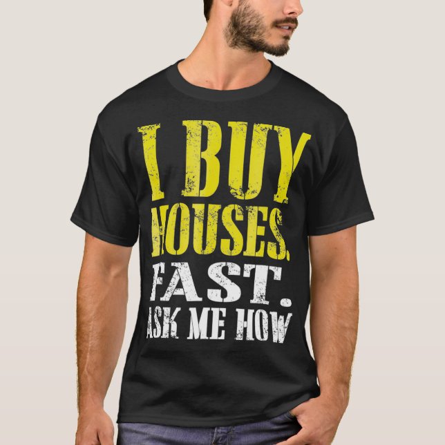 Camiseta Comprares me perguntam rápido como investidor imob (Frente)