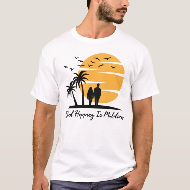 Camiseta Compras de ilhas nas Maldivas (Frente)