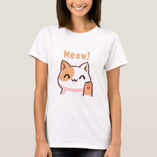 Camiseta "Compras em Andamento - T-Shirt Engraçada com Gato