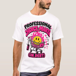 Camiseta Compras engraçadas na Black Friday com carrinho de