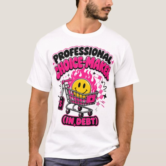 Camiseta Compras engraçadas na Black Friday com carrinho de (Frente)