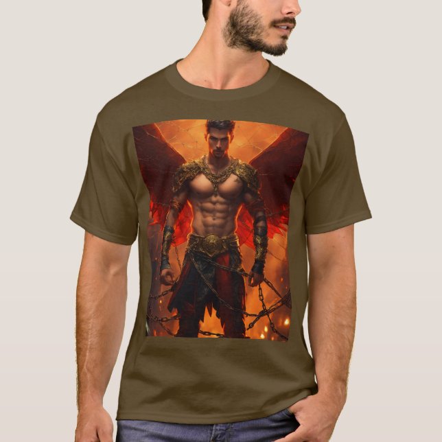 Camiseta "Compre nosso Design de T-Shirt dos Homens Mau - E (Frente)