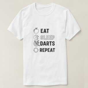 Camiseta Compre Presentes de Dardos Repita para Homens Joga