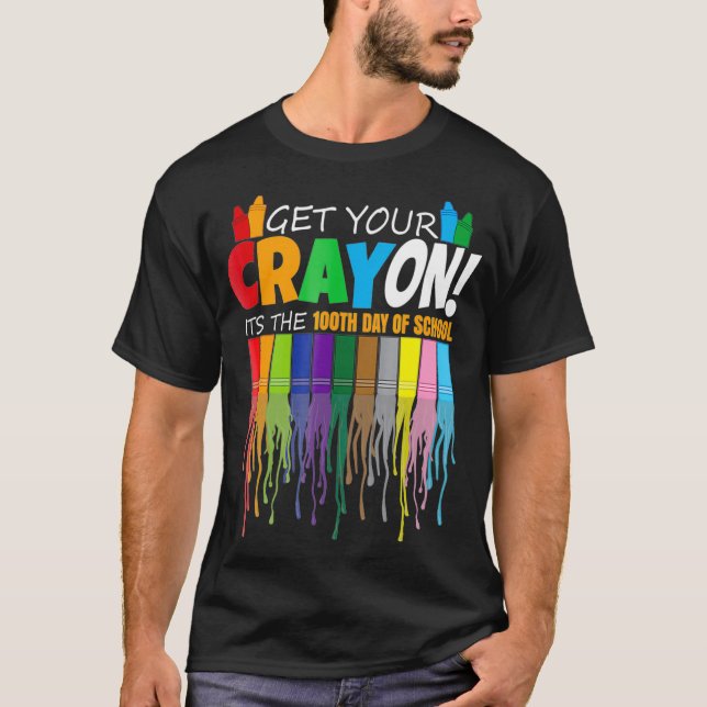Camiseta Compre seu Crayon 100º Dia de Criatura Estudantil (Frente)