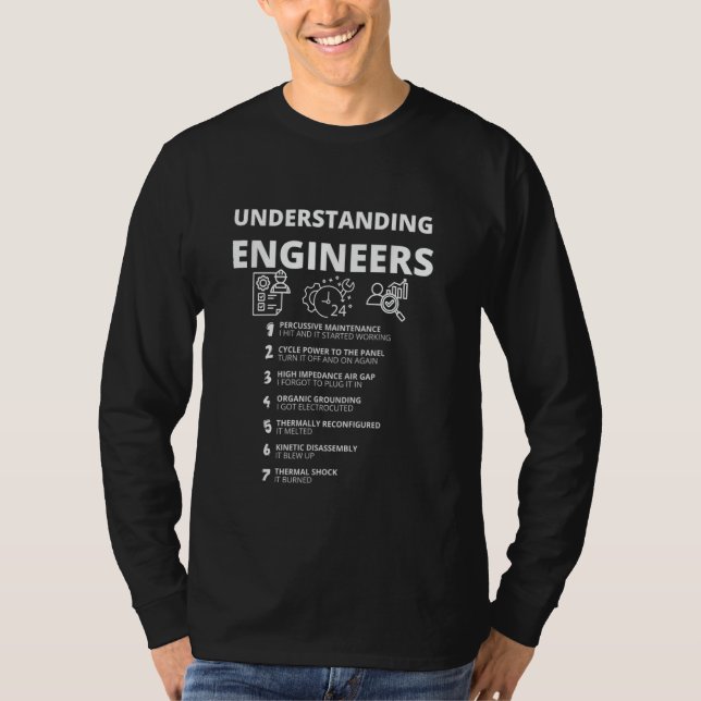 Camiseta Compreendendo Engenheiros - Engenheiro Sarcástico  (Frente)