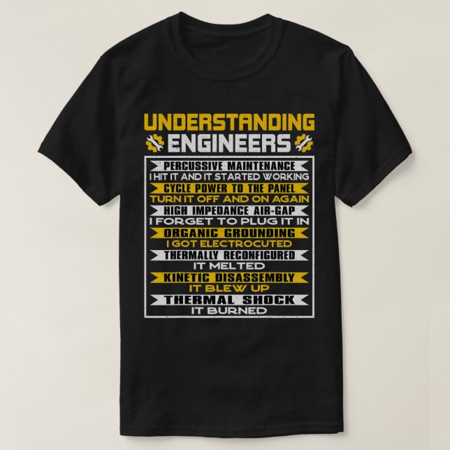 Camiseta Compreendendo Engenheiros Oferecendo Manutenção Pe (Frente do Design)