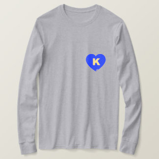 Camiseta comprida longa K-Heart, azul e Dourada, m