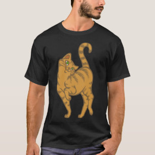 Camiseta Comprimido Amarelo Laranja Comprimido Gato Gatinho