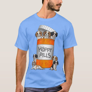 Camiseta Comprimidos felizes do Rei Charles Spaniel