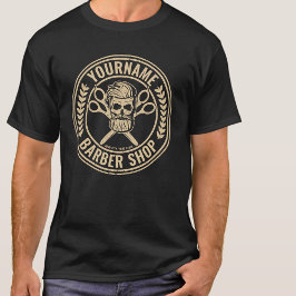 Camiseta Compro de Barber Personalizado Skull Rockabilly Sa