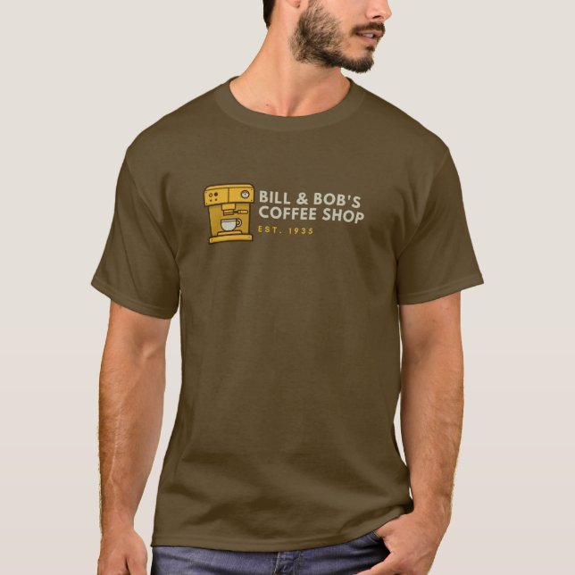 Camiseta Compro de Café de Bill & Bob Recuperação Alcoólica (Frente)