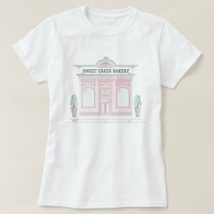 Camiseta Compro de padaria rosa - T-Shirt de café ilustrado
