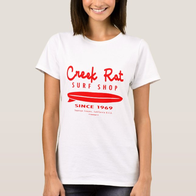 Camiseta Compro de Surfs da Creekrat Cartoon Studios (Frente)