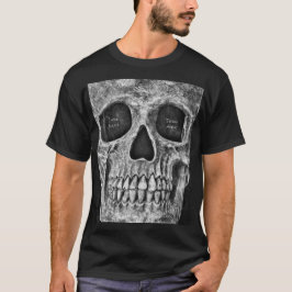 Camiseta Compro De Tatuagem Branca E Preto Do Crânio Gótico
