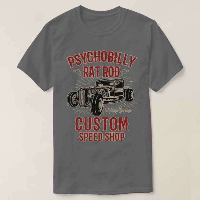 Camiseta Compro de velocidade personalizada do Rod Rat Psyc (Frente do Design)