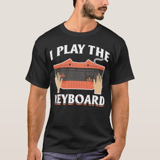 Camiseta Computação Humorística para Jogadores de Teclado (Frente)