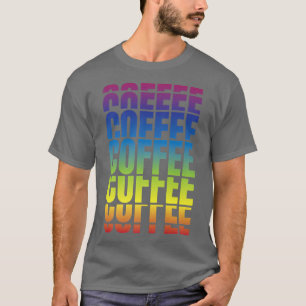 Camiseta Computador com Padrão de Repetição de Café Co. Ret