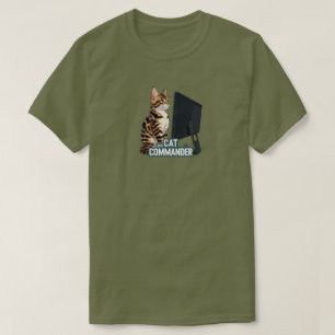 Camiseta Computador Comandante do Cat. Linux Bengal T-Shirt
